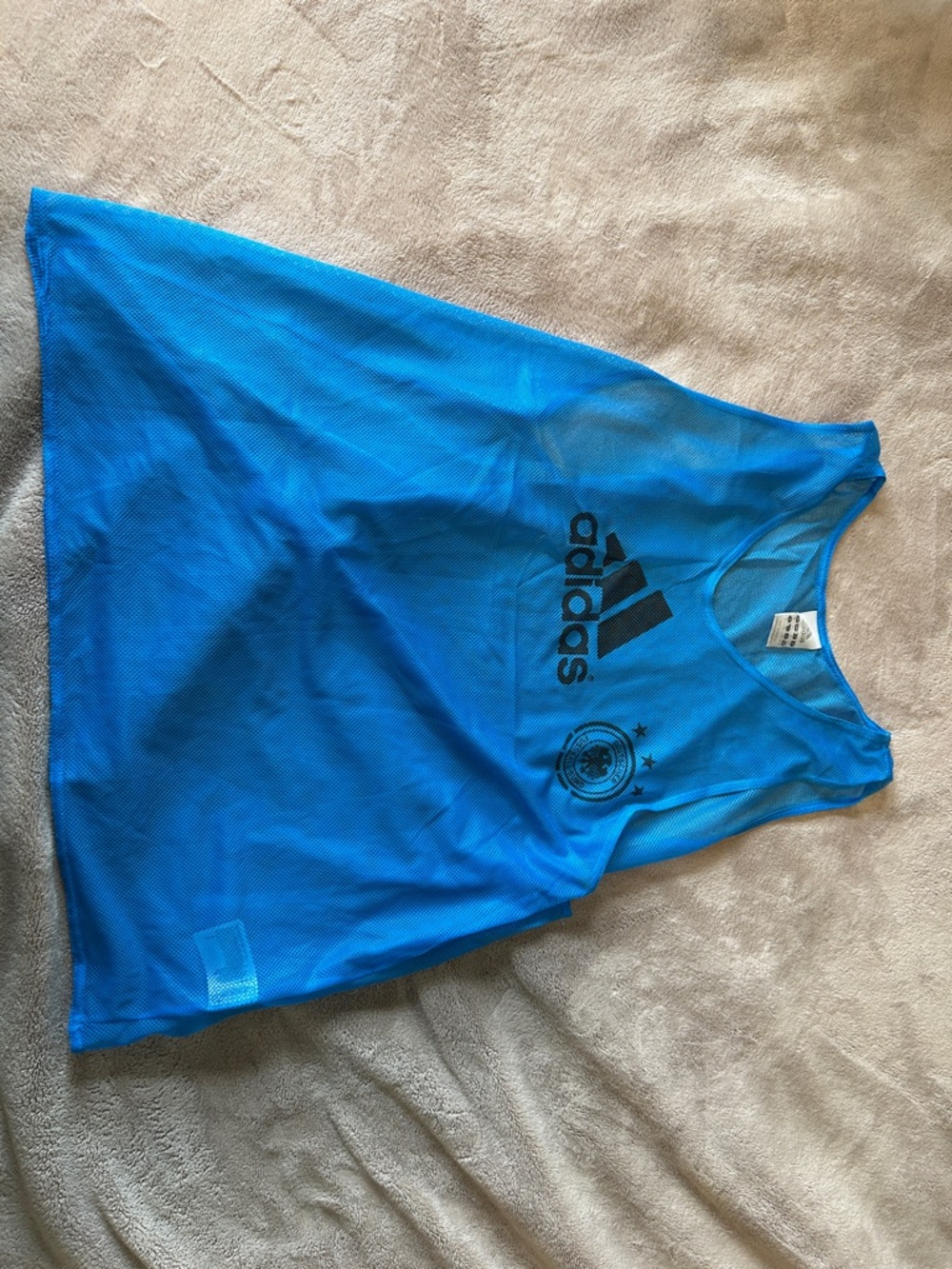 VINTAGE Adidas Germany DFB Official Training Bib Vest Bright Blue Mesh Size XL